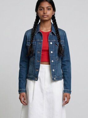 Levi’s Denim Jean Jacket Juniors Size Small Girl’s cropped button front